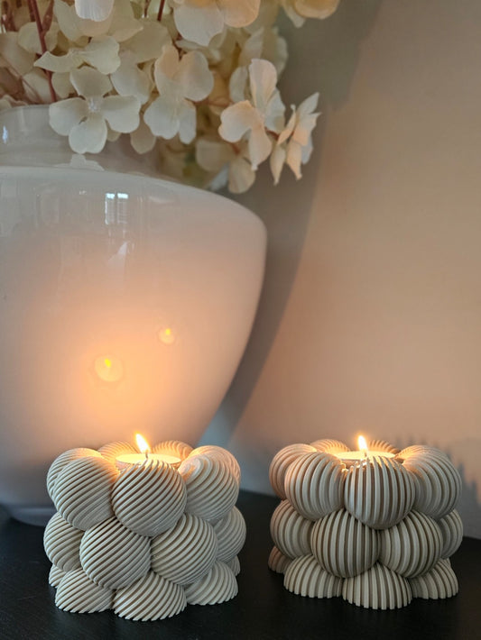 Set Linea | waxinelichthouders | Beige |