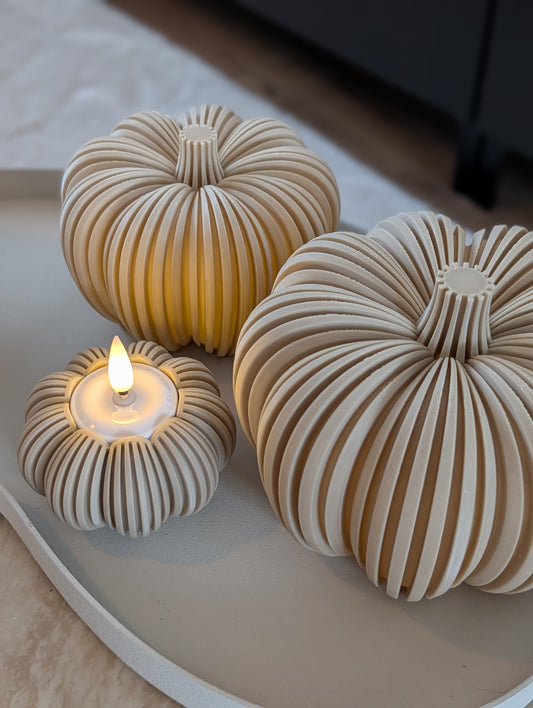 Pompoen | waxinelichthoudertje en diner kaars houder |