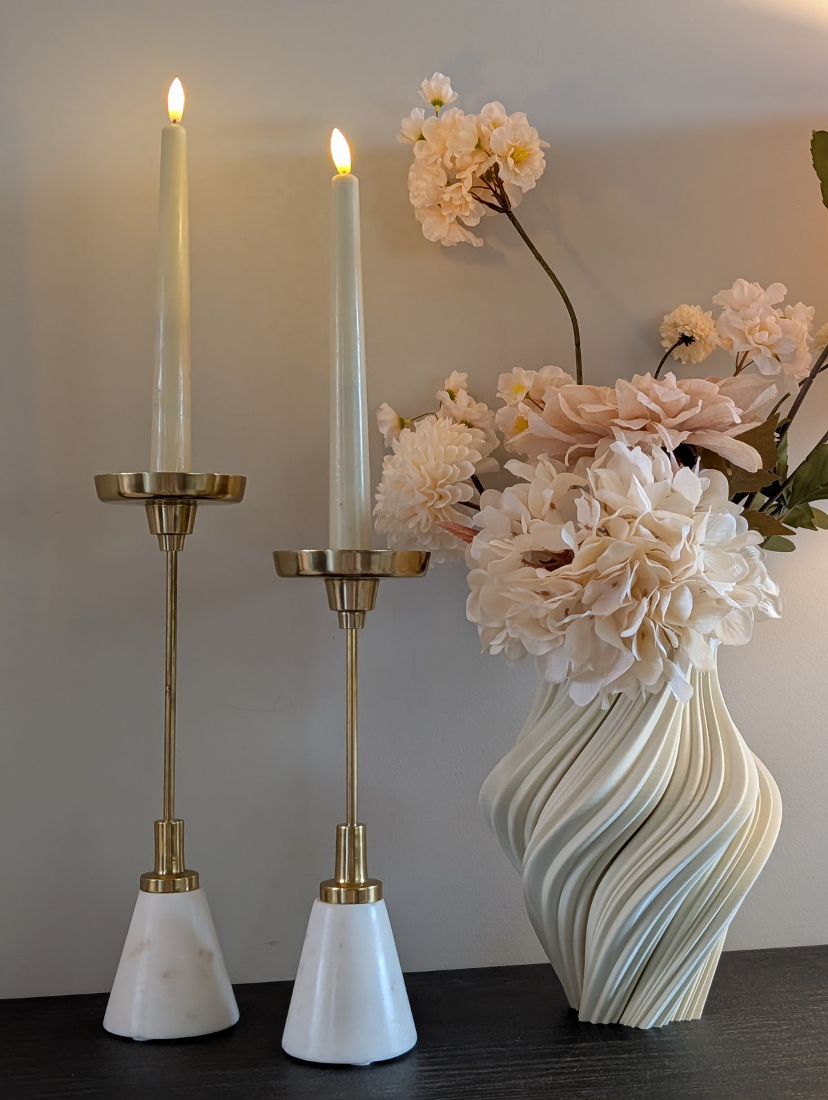 Kandelaar set | Gold marble |