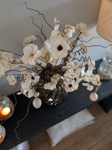 Creme | Bloemen | 90cm |