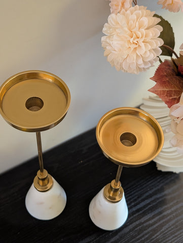 Kandelaar set | Gold marble |
