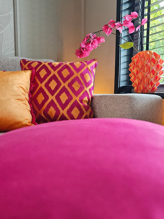 Sierkussen | Pink-Orange | Patroon |