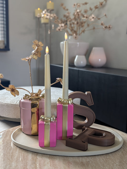 Cadeau kandelaren | Roze |