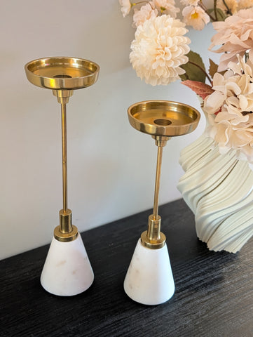 Kandelaar set | Gold marble |