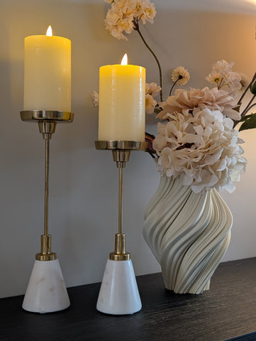Kandelaar set | Gold marble |