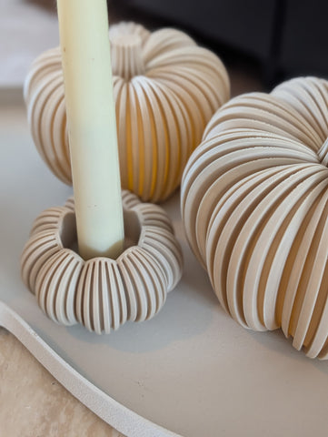 Pompoen | waxinelichthoudertje en diner kaars houder |