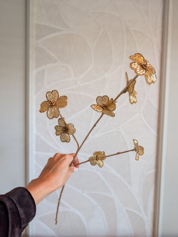 Golden | Flowers | 77cm |