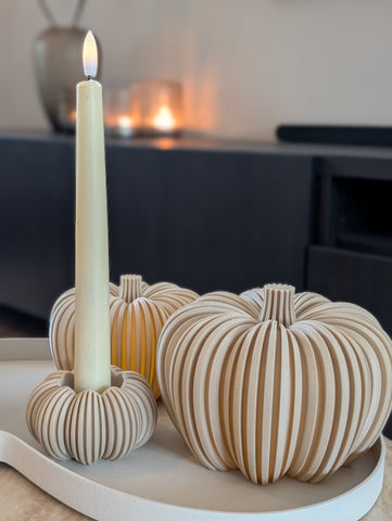 Pompoen | waxinelichthoudertje en diner kaars houder |