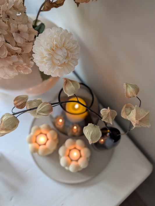 Set Linea | Waxinelichthouders | Creme |