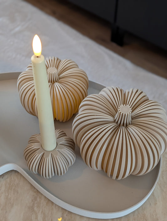 Set van 3 pompoenen | Led waxinelichthouders |