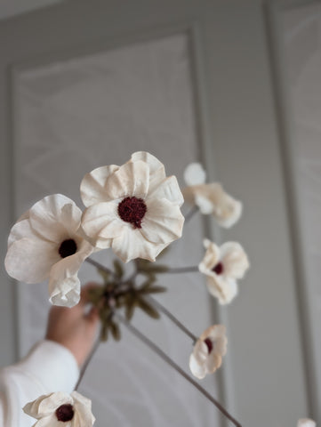 Creme | Bloemen | 90cm |