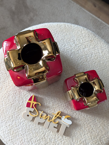 Cadeau vaas | Rood | Rond of Vierkant |