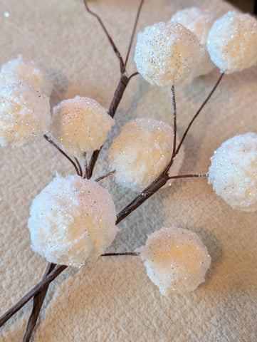 Glitter pompoms | Wit | 51cm |