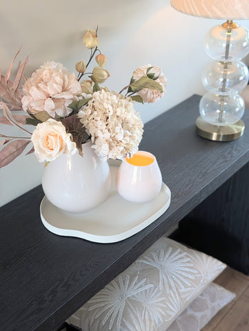 Set Ivory Chique | Vaas - Boeket - windlichtje - Plateau |