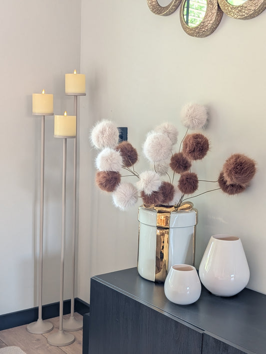 Fluffy pompoms | Bruin | 70cm |