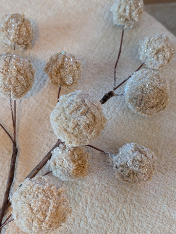 Glitter pompoms | Beige | 51cm |
