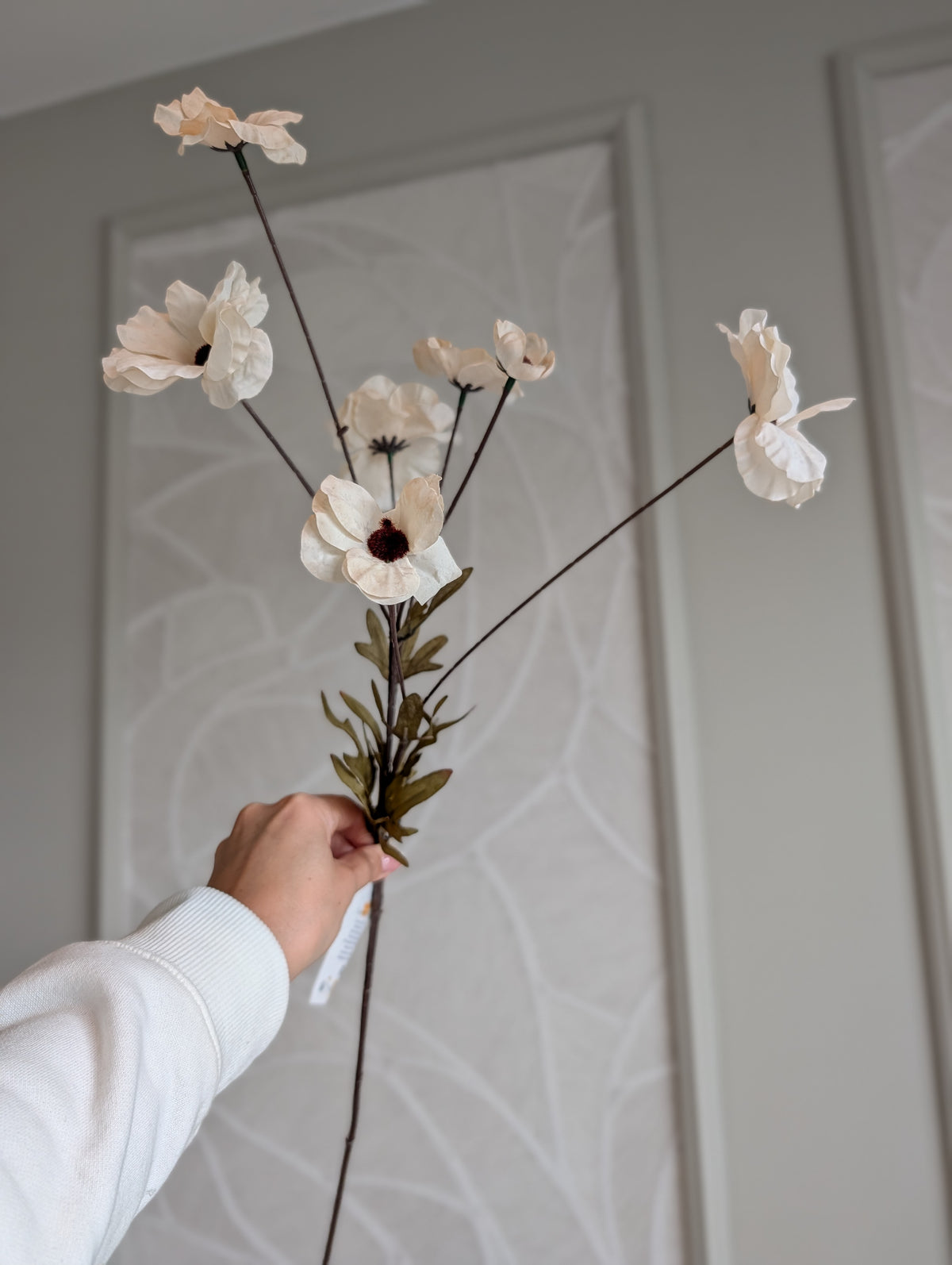 Creme | Bloemen | 90cm |