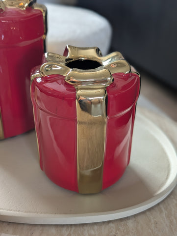 Cadeau vaas | Rood | Rond of Vierkant |