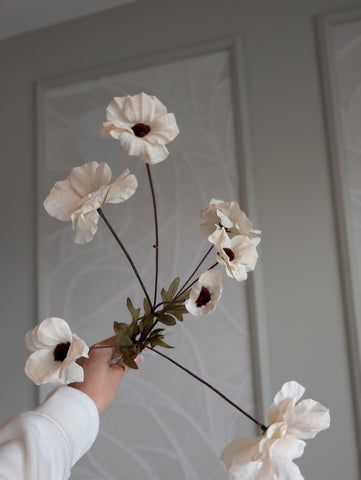 Creme | Bloemen | 90cm |