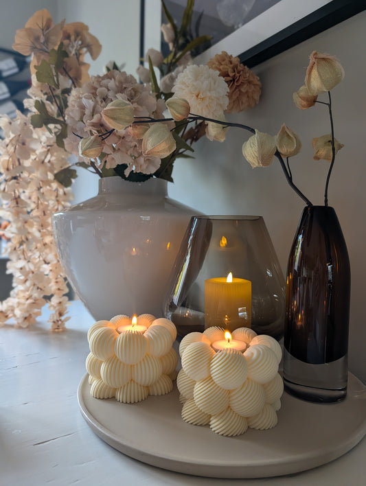 Set Linea | Waxinelichthouders | Creme |