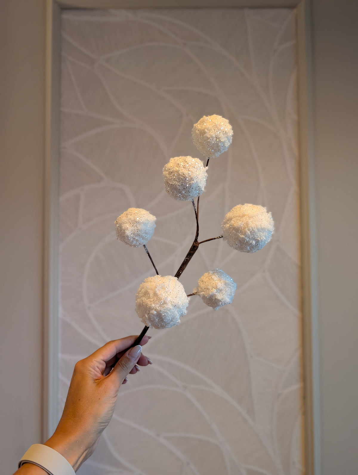 Glitter pompoms | Wit | 51cm |
