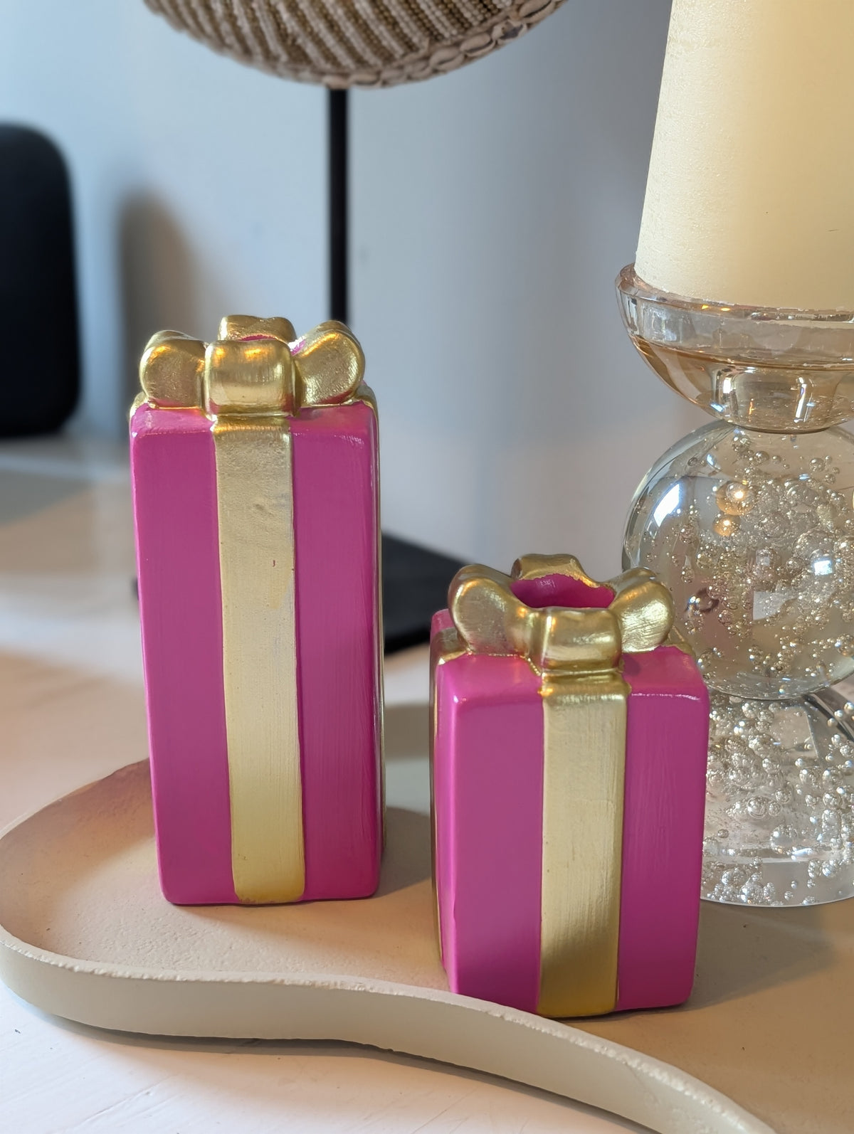 Zweite Chance | Set rosa Kerzenständer | Flecken |