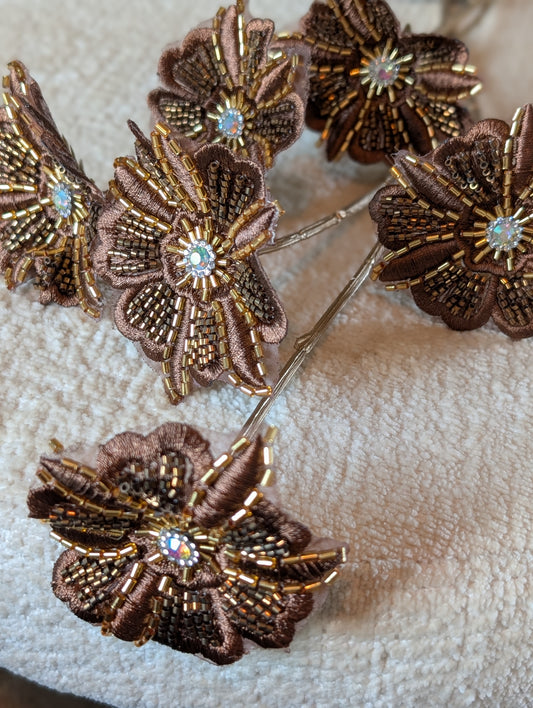 Glitter flower | Brown | 77cm |