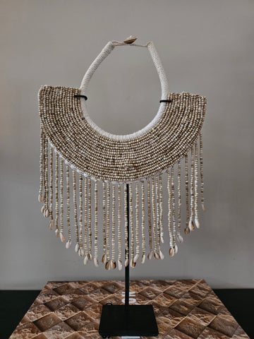 Schelpen - kralen ketting | Beige |
