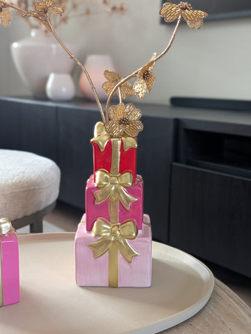 Cadeautjes vaas | Roze - Rood | 20cm h |