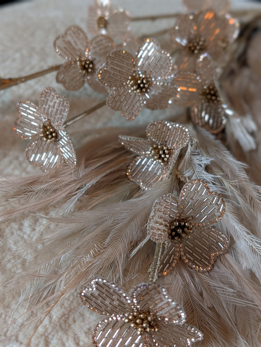 Glitter flower | Beige | 77cm |