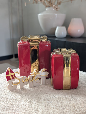 Cadeau vaas | Rood | Rond of Vierkant |