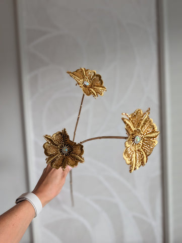 Gold | Glitter | Flowers | 77cm |
