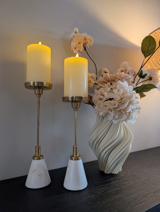 Kandelaar set | Gold marble |
