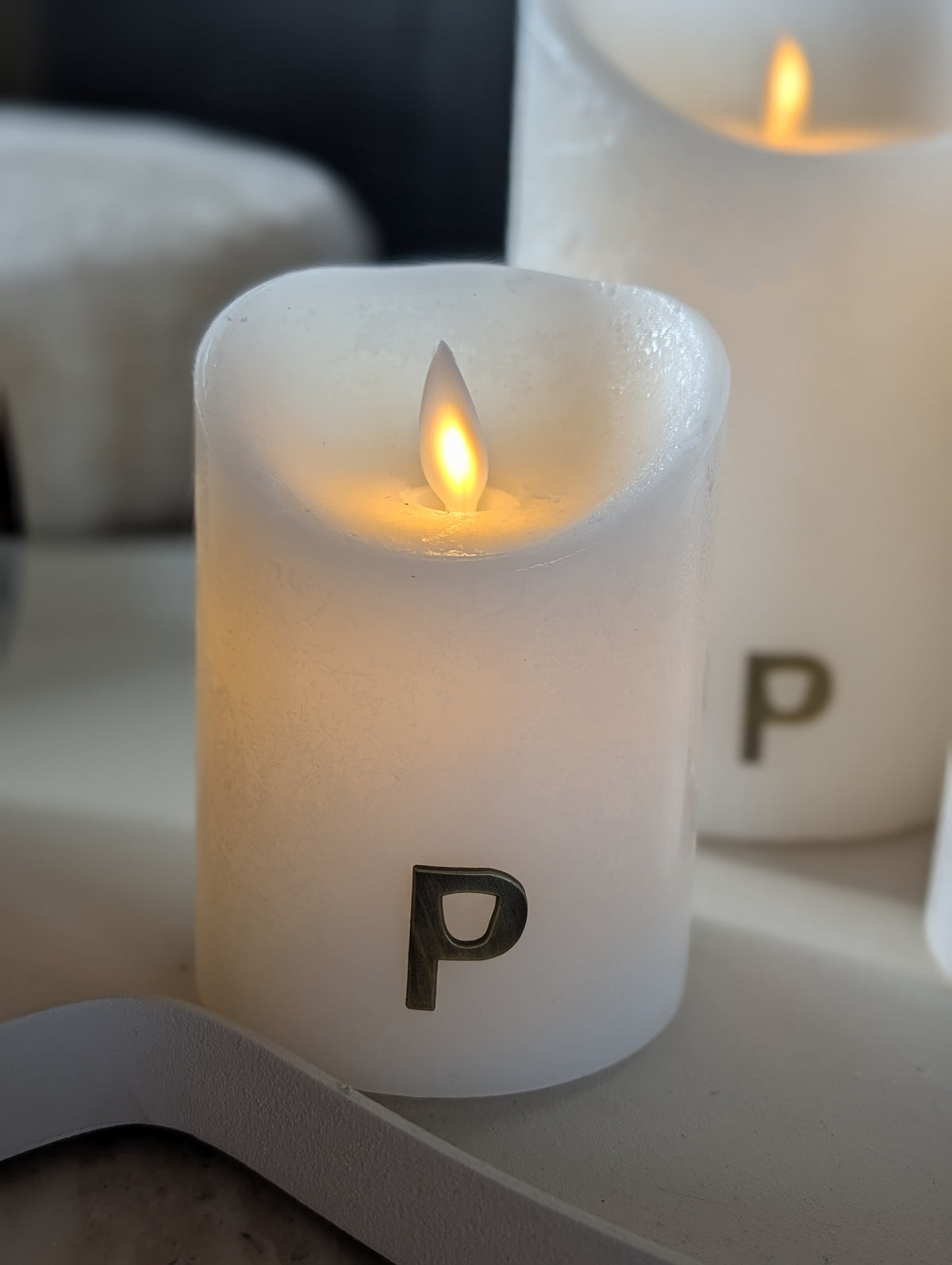 Luxe PTMD LED Kaars met Beweegbare Vlam – Wit / Off-White | Maten S, M & L