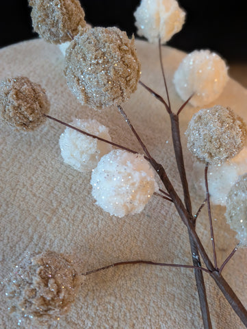 Glitter pompoms | Beige | 51cm |