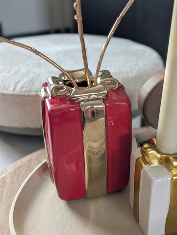 Cadeau vaas | Rood | Rond of Vierkant |
