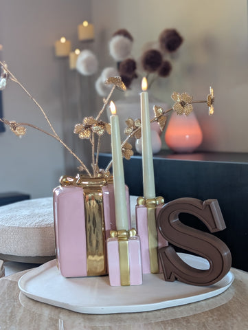 Geschenk-Kerzenständer | Hellrosa |