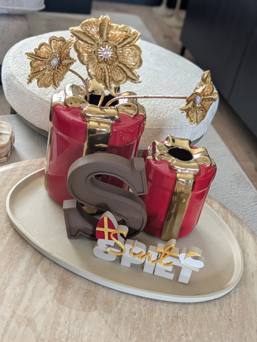 Cadeau vaas | Rood | Rond of Vierkant |