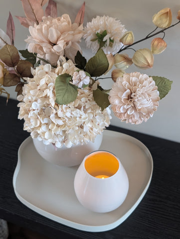 Set Ivory Chique | Vaas - Boeket - windlichtje - Plateau |