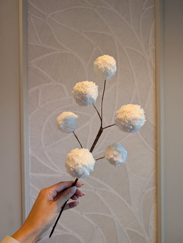 Glitter pompoms | Wit | 51cm |