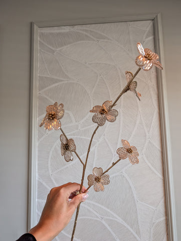 Glitter flower | Beige | 77cm |