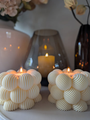 Set Linea | Waxinelichthouders | Creme |