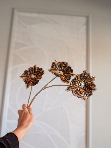 Glitter flower | Brown | 77cm |
