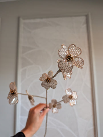 Glitter flower | Beige | 77cm |
